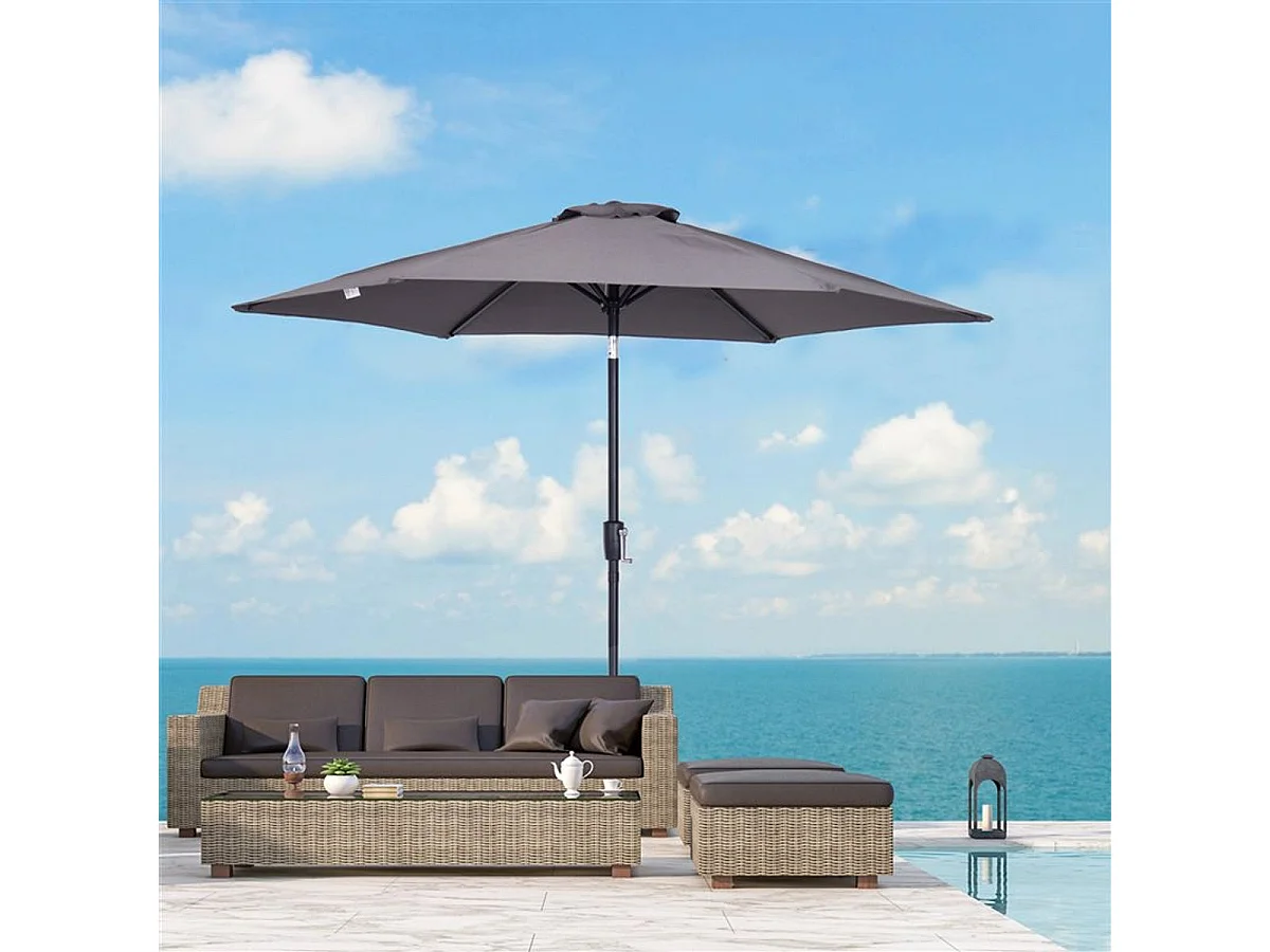 Sombrilla de jardín gris 270x270x235 cm Outsunny