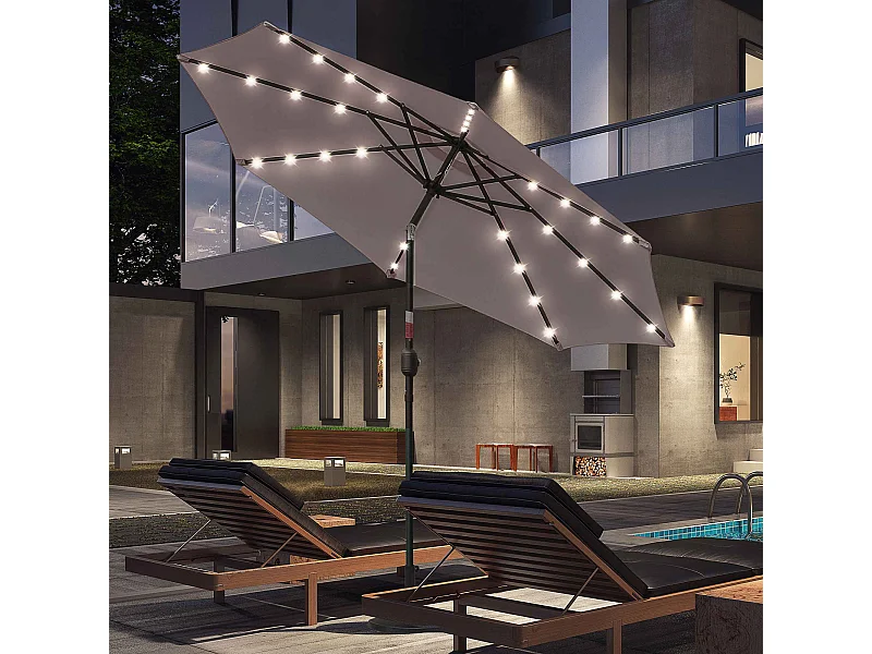 Sombrilla de jardín gris 265x265x233 cm Outsunny