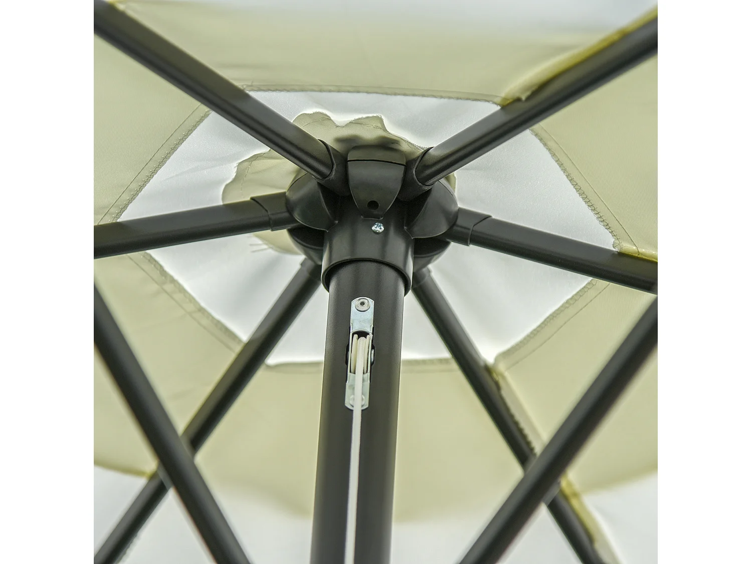 Sombrilla crema 270x270x235 cm Outsunny