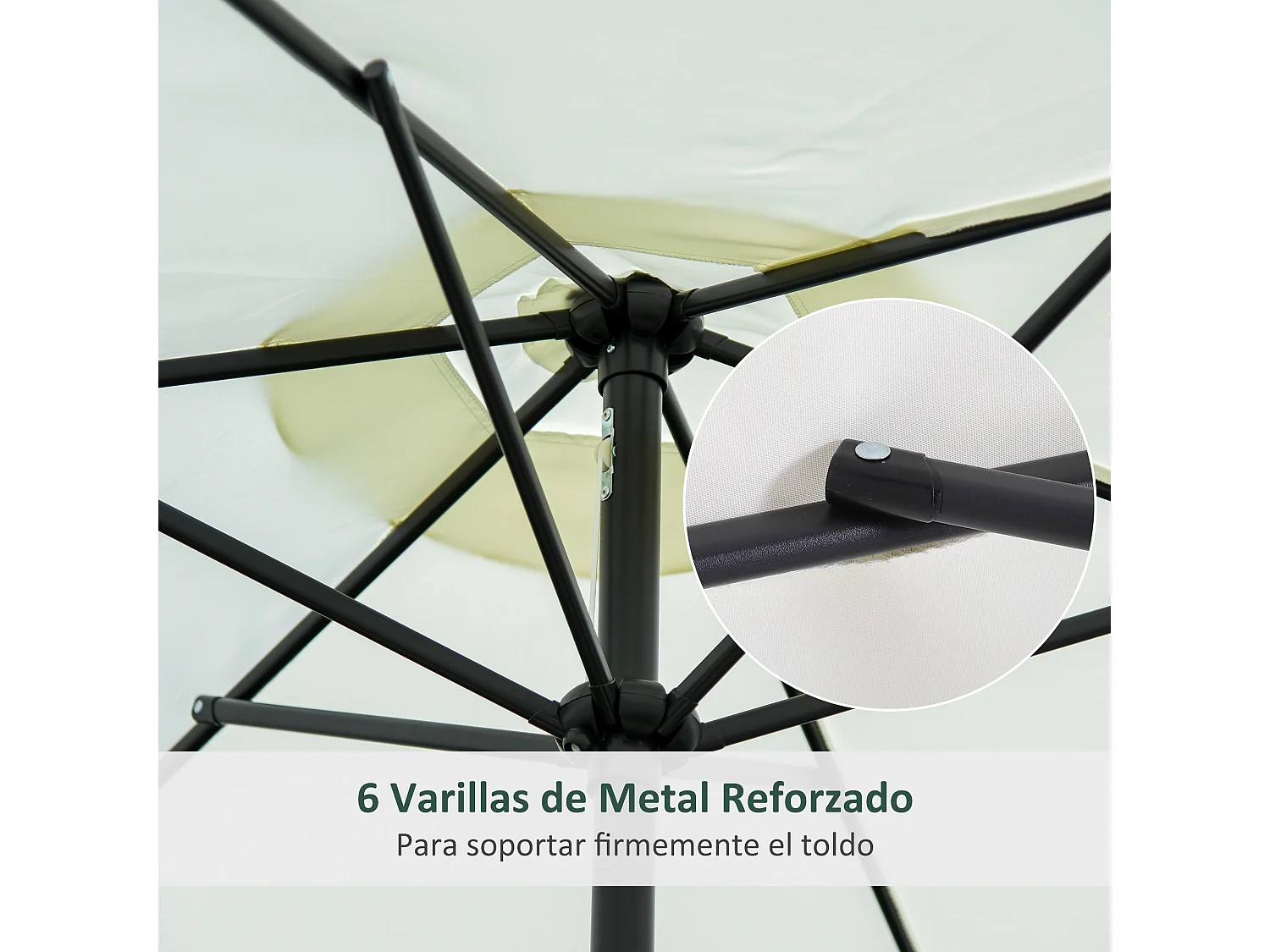 Sombrilla crema 270x270x235 cm Outsunny