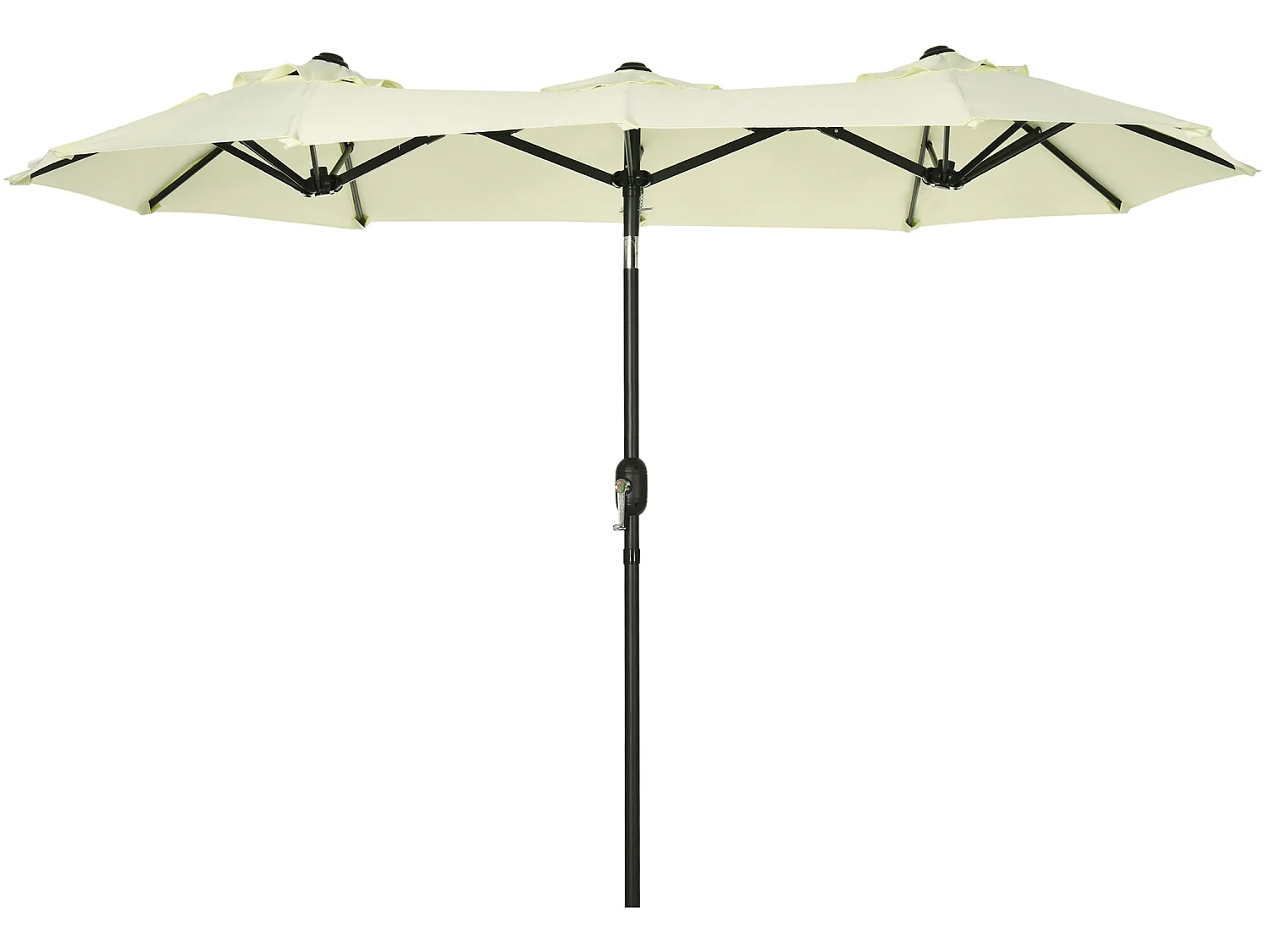 Sombrilla doble beige 285x147x227 cm Outsunny