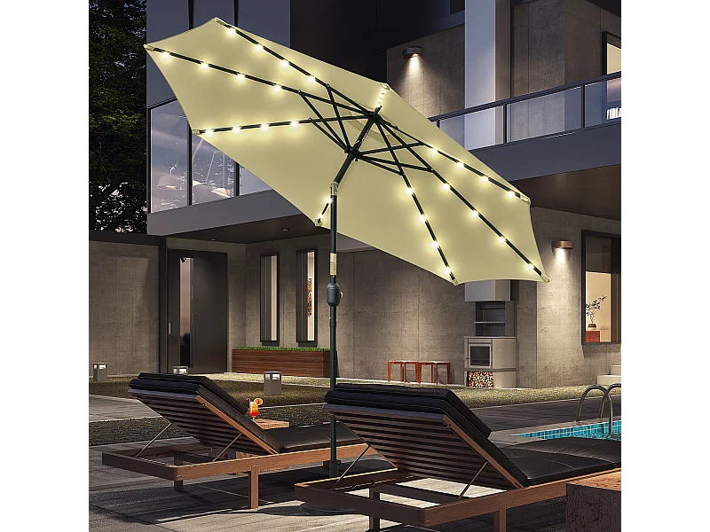 Sombrilla de jardín beige 265x265x233 cm Outsunny