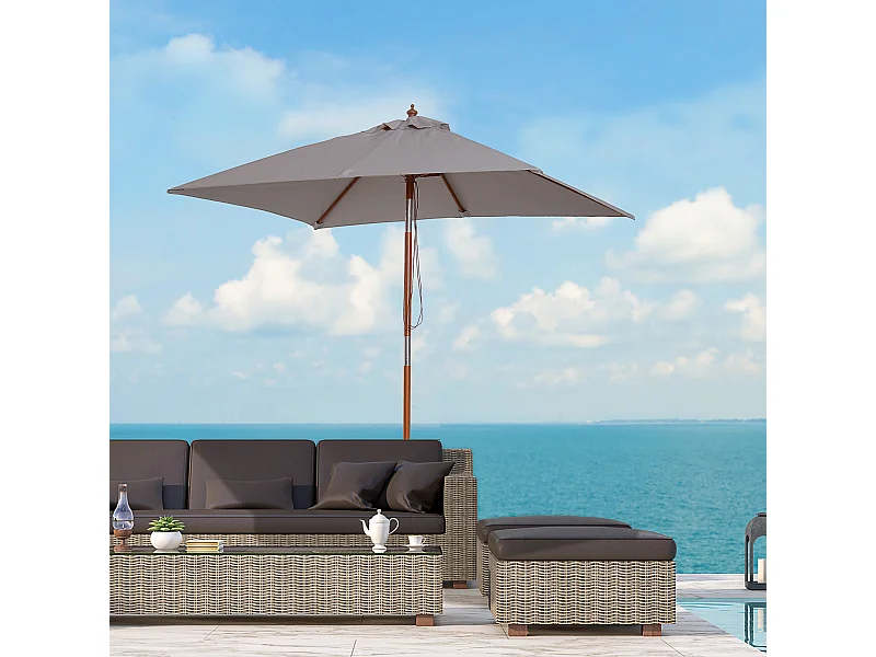 Sombrilla de jardín gris 200x150x230 cm Outsunny