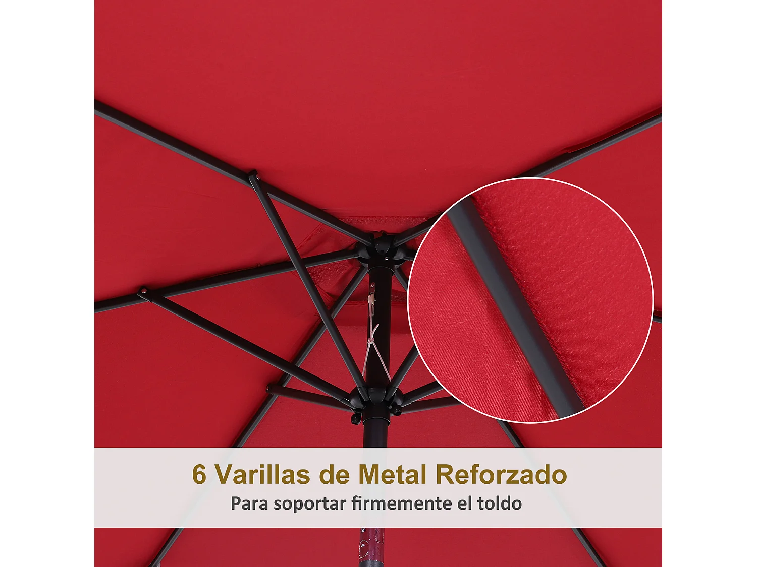 Sombrilla de jardín rojo 260x260x235 cm Outsunny