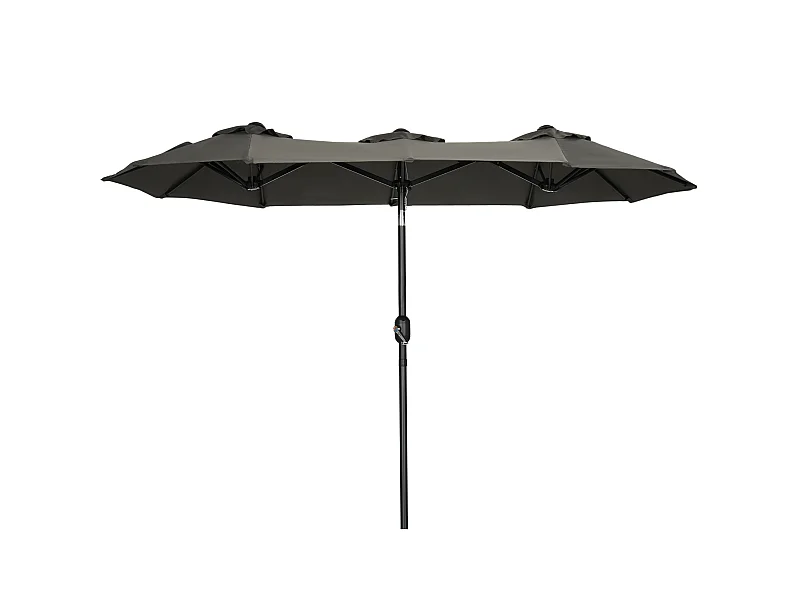 Sombrilla doble gris 285x147x227 cm Outsunny