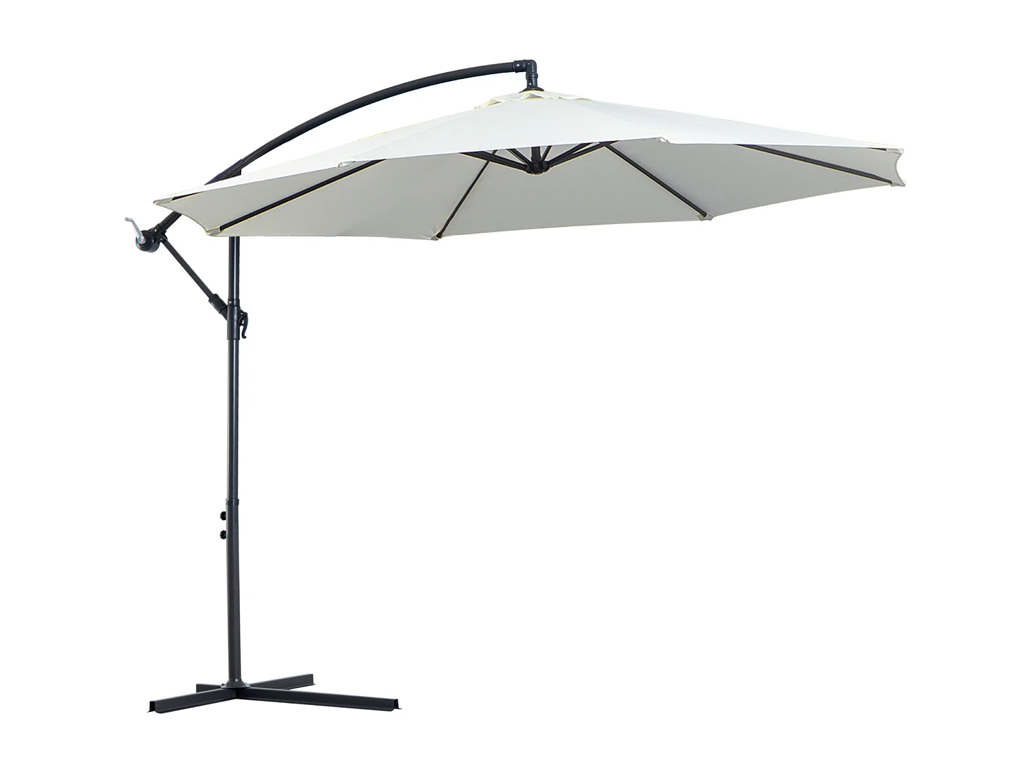 Sombrilla de jardín crema 295x295x245 cm Outsunny