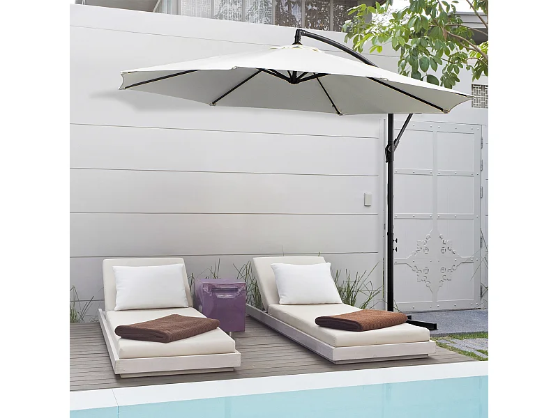 Sombrilla de jardín crema 295x295x245 cm Outsunny