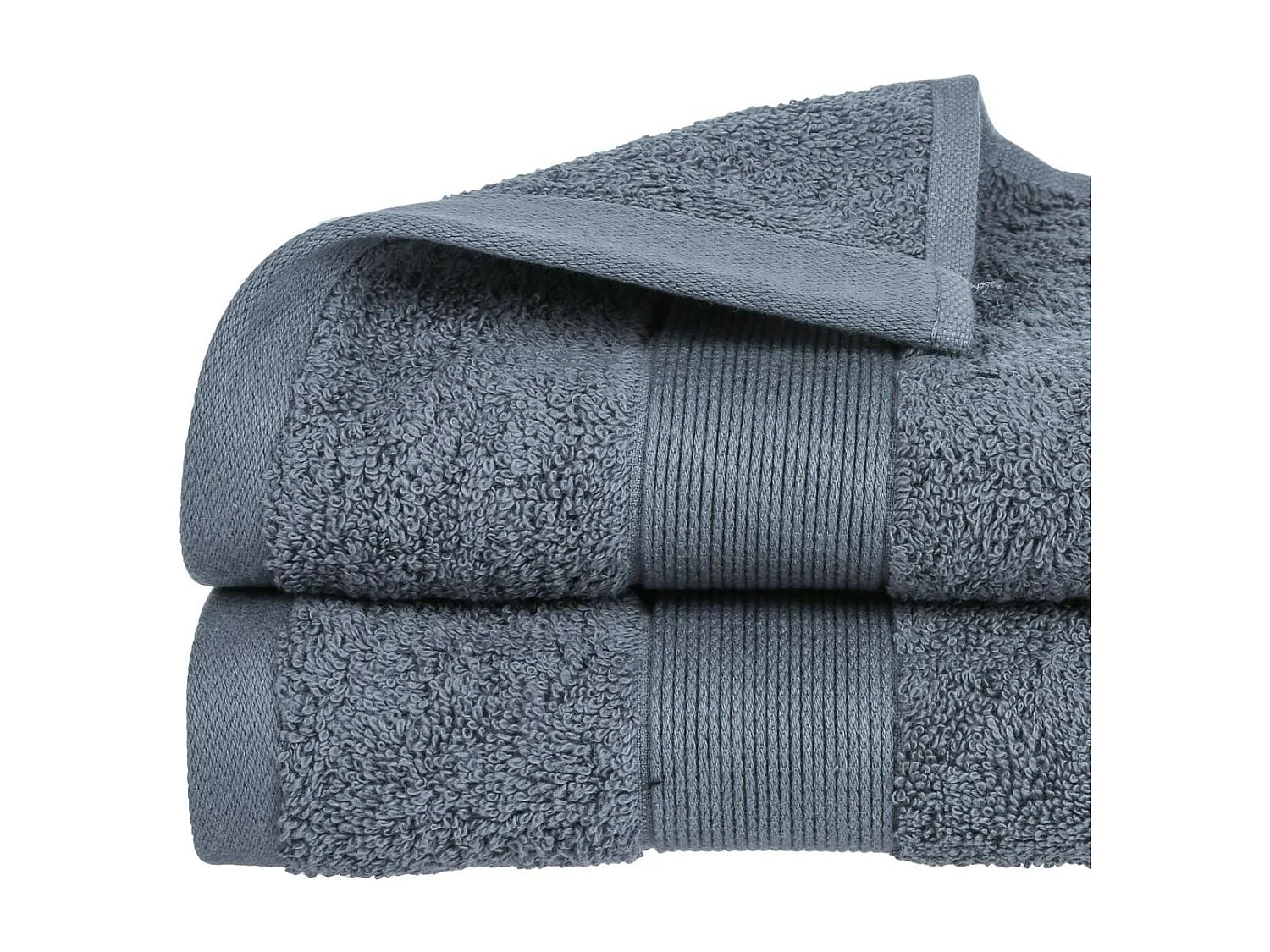 Serviette de toilette en Coton Gris foncé tissu éponge 50 x 90 cm