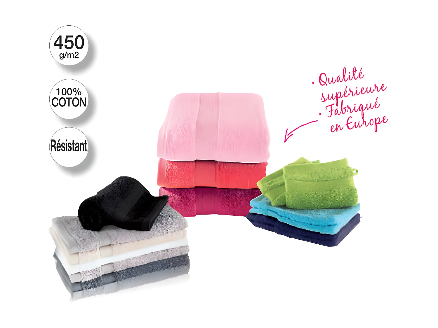 Serviette de toilette en Coton Taupe tissu éponge 50 x 90 cm