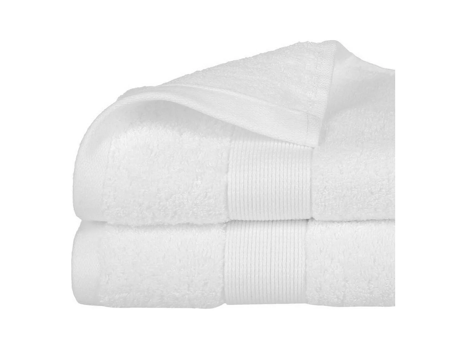 Serviette de toilette en Coton Blanc tissu éponge 50 x 90 cm