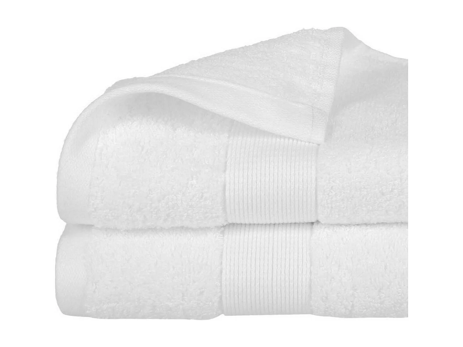 Serviette de toilette en Coton Blanc tissu éponge 50 x 90 cm