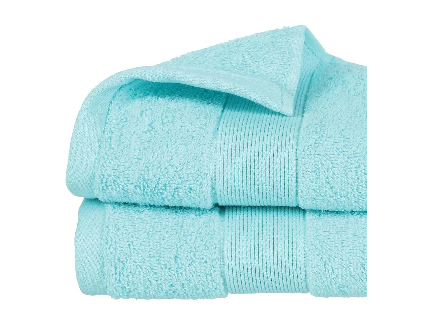Serviette de toilette en Coton Bleu aqua tissu éponge 50 x 90 cm