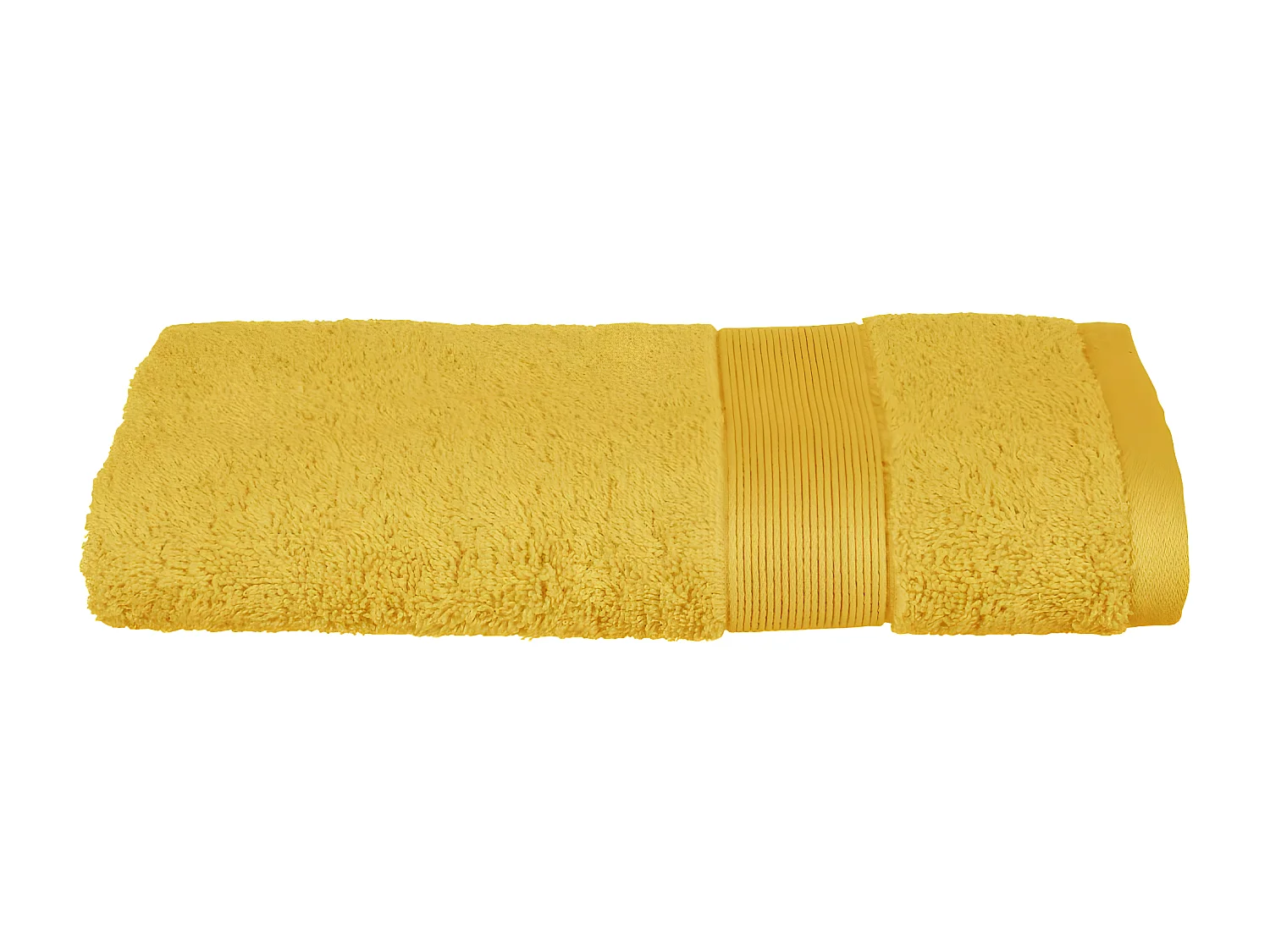 Serviette de toilette en Coton Jaune Ocre tissu éponge 50 x 90 cm