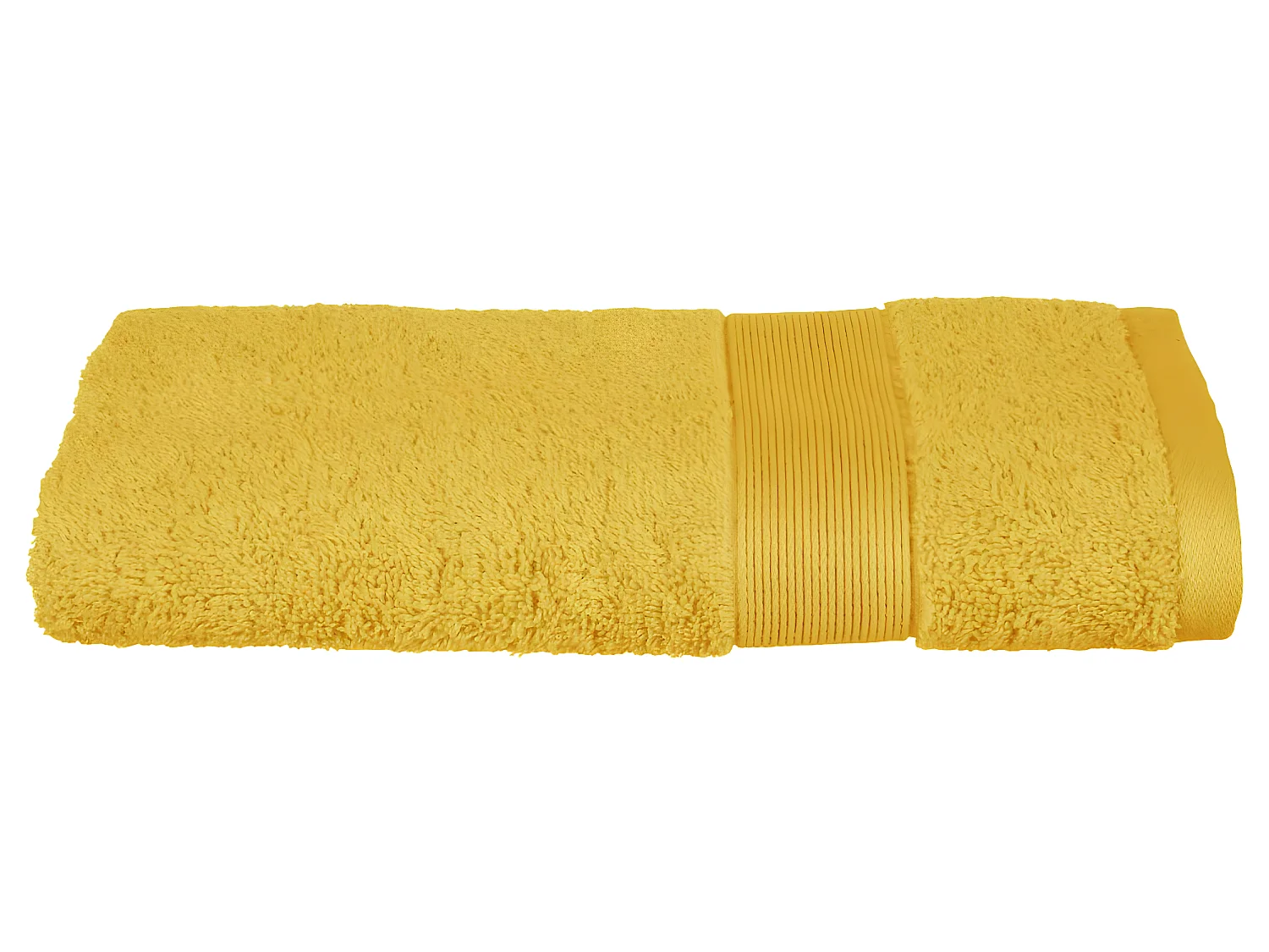 Serviette de toilette en Coton Jaune Ocre tissu éponge 50 x 90 cm