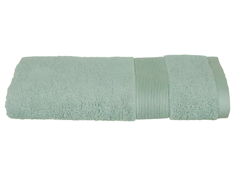 Serviette de toilette en Coton Vert céladon tissu éponge 50 x 90 cm