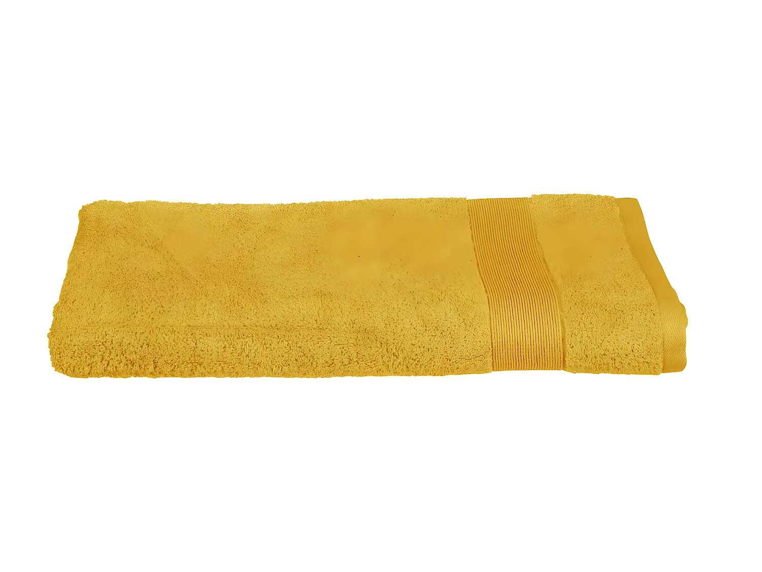 Drap de bain en Coton Jaune Ocre tissu éponge 100 x 150 cm