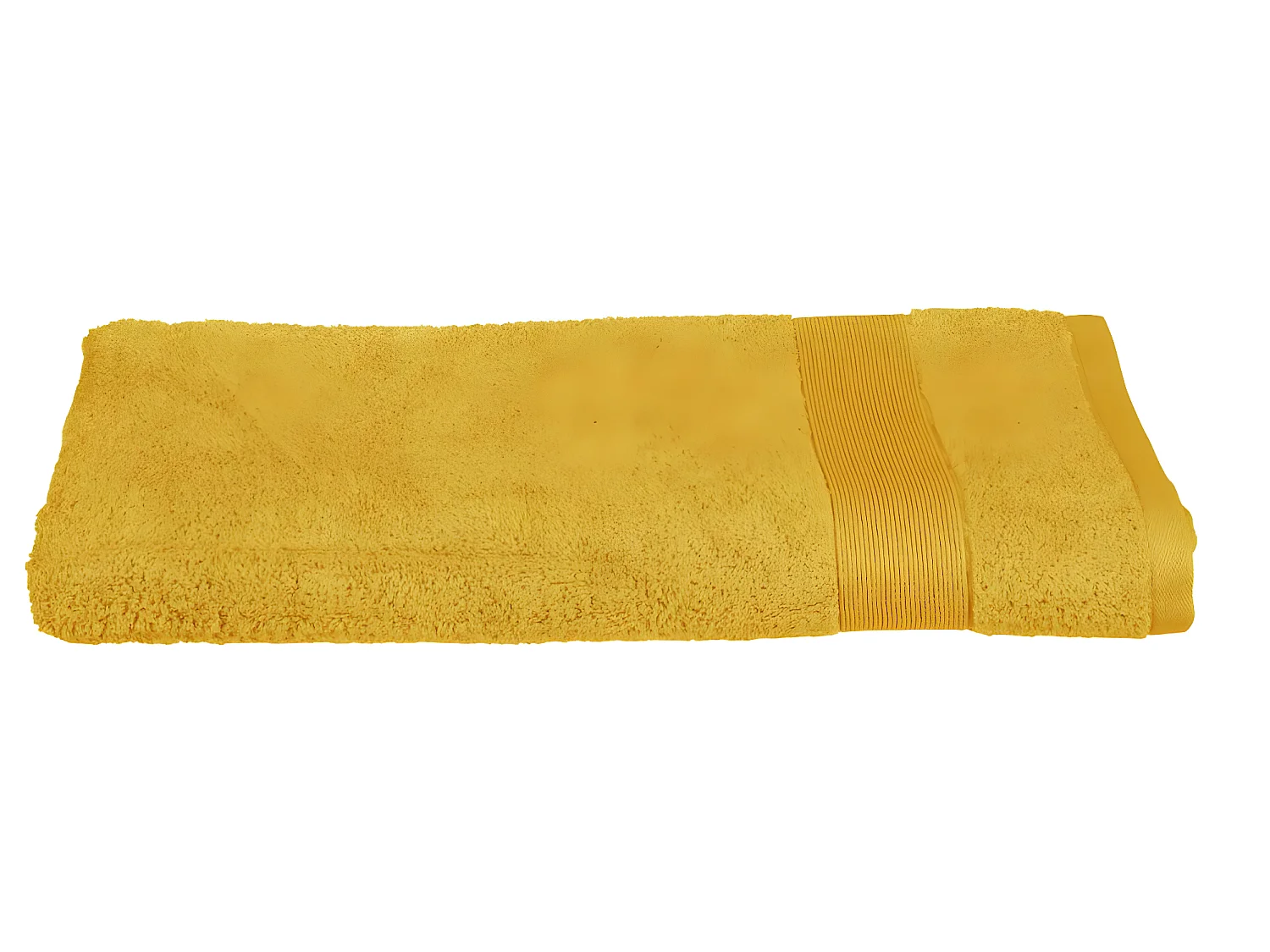 Drap de bain en Coton Jaune Ocre tissu éponge 100 x 150 cm
