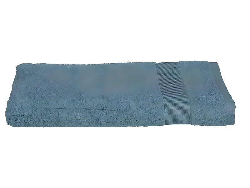 Drap de bain en Coton Bleu orage tissu éponge 100 x 150 cm