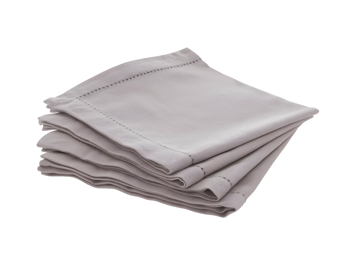 Lot de 4 Serviettes de table en Coton Gris clair 40 x 40 cm