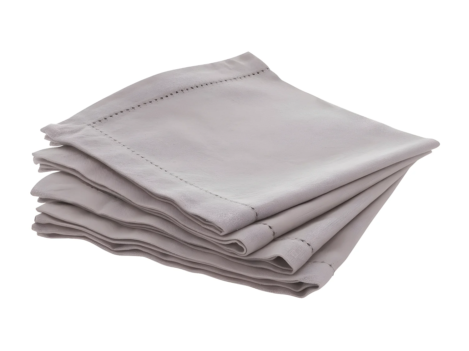 Lot de 4 Serviettes de table en Coton Gris clair 40 x 40 cm