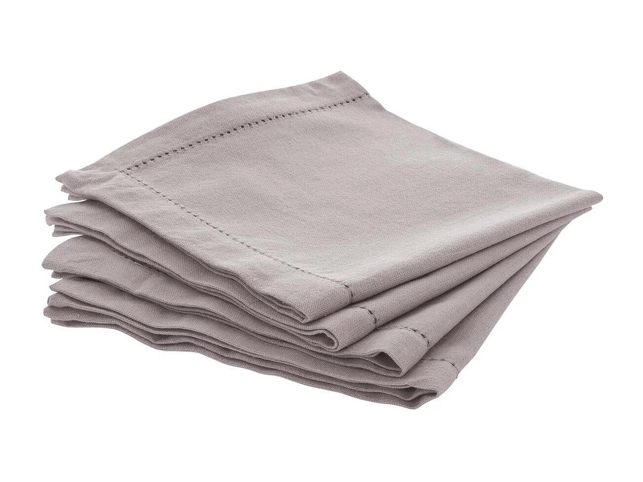 Lot de 4 Serviettes de table en Coton Gris clair 40 x 40 cm