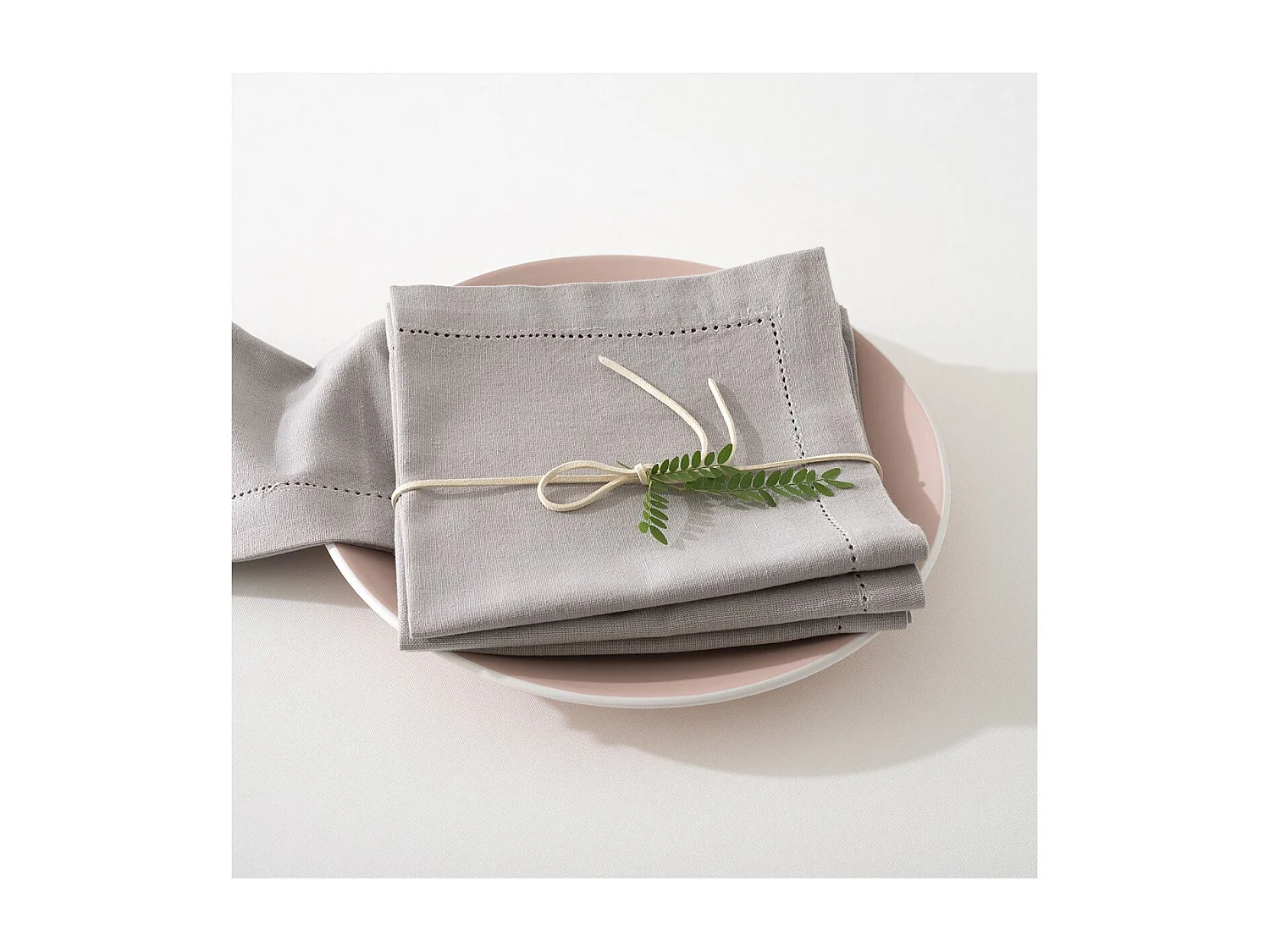 Lot de 4 Serviettes de table en Coton Gris clair 40 x 40 cm