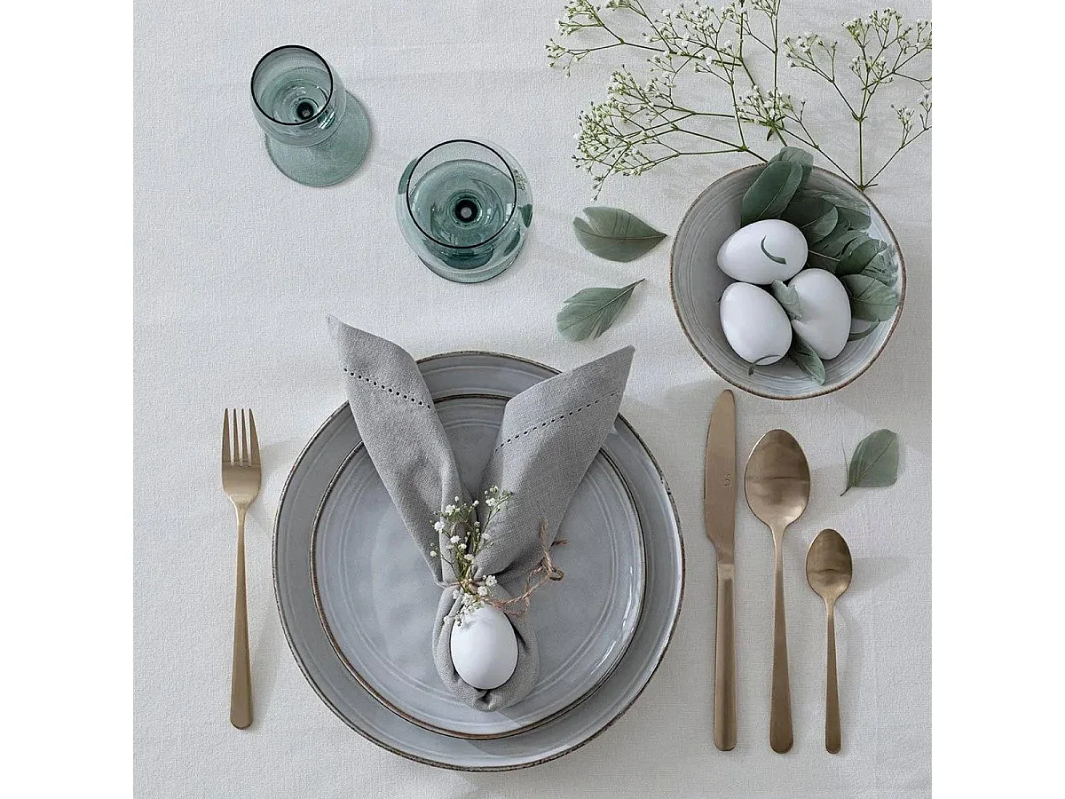 Lot de 4 Serviettes de table en Coton Gris clair 40 x 40 cm