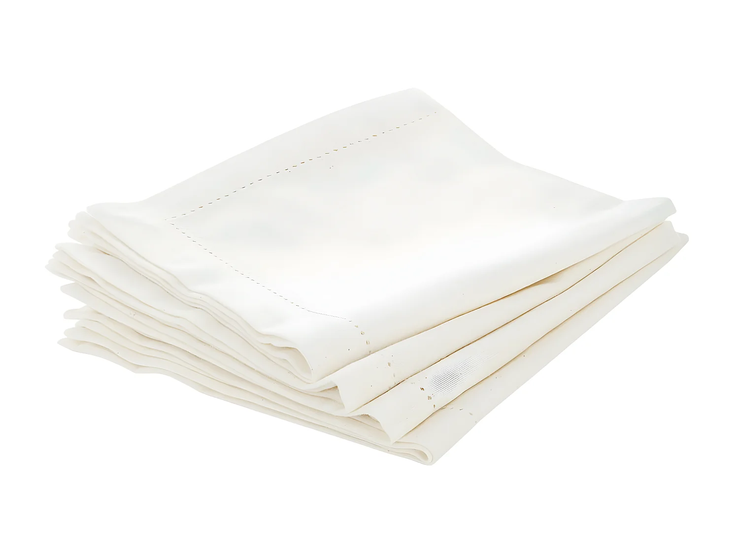 Lot de 4 Serviettes de table en Coton Blanc 40 x 40 cm
