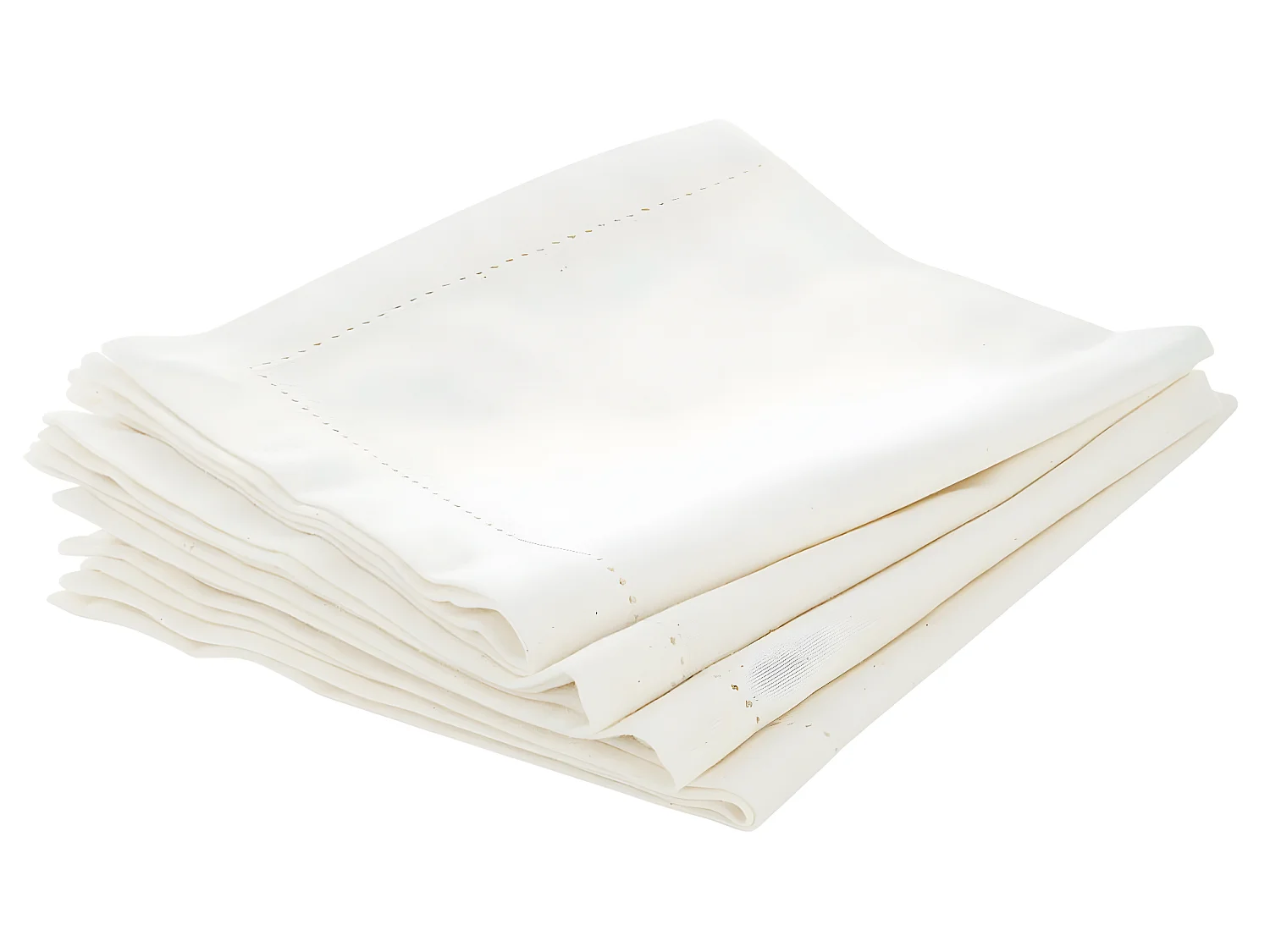 Lot de 4 Serviettes de table en Coton Blanc 40 x 40 cm