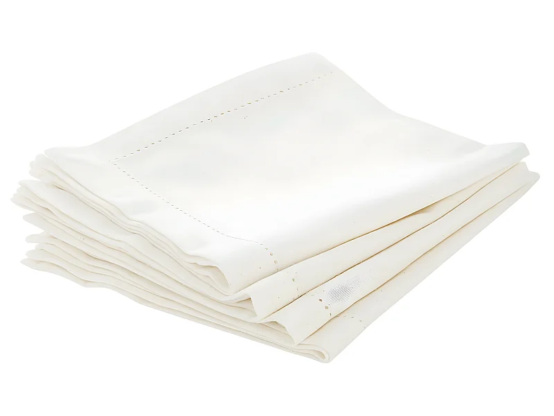 Lot de 4 Serviettes de table en Coton Blanc 40 x 40 cm