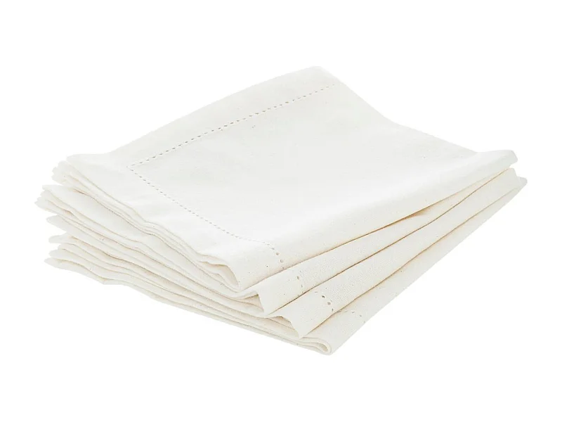 Lot de 4 Serviettes de table en Coton Blanc 40 x 40 cm