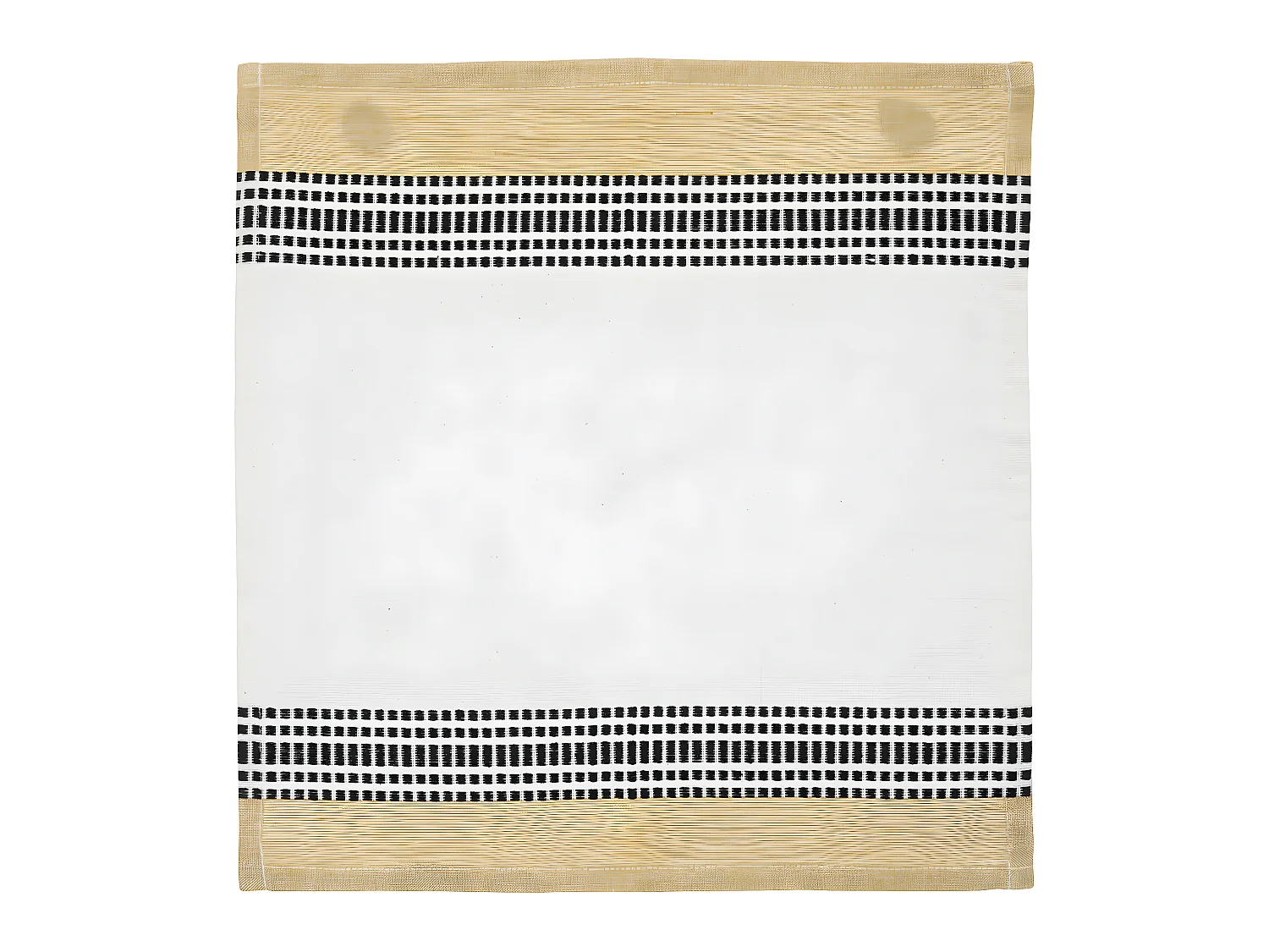 Lot de 2 Serviettes de table en Coton bicolore Blanc et Jaune 40 x 40 cm
