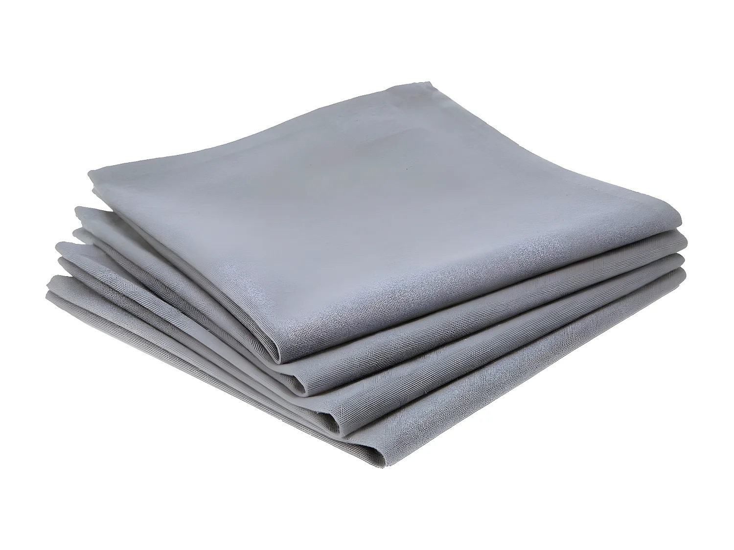 Lot de 4 Serviettes  de table en Coton Gris clair 40 x 40 cm