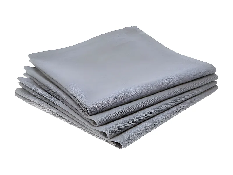 Lot de 4 Serviettes  de table en Coton Gris clair 40 x 40 cm