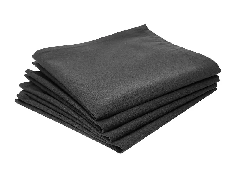 Lot de 4 Serviettes de table en Coton Gris foncé  40 x 40 cm
