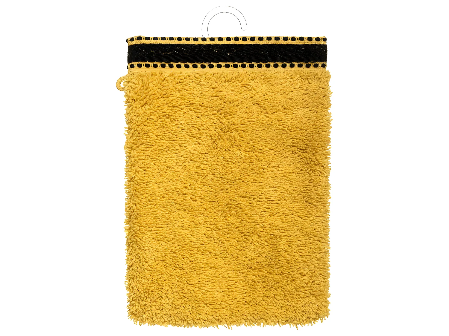 Lot de 2 Gants de toilette en Coton Jaune Ocre tissu éponge 15 x 21 cm