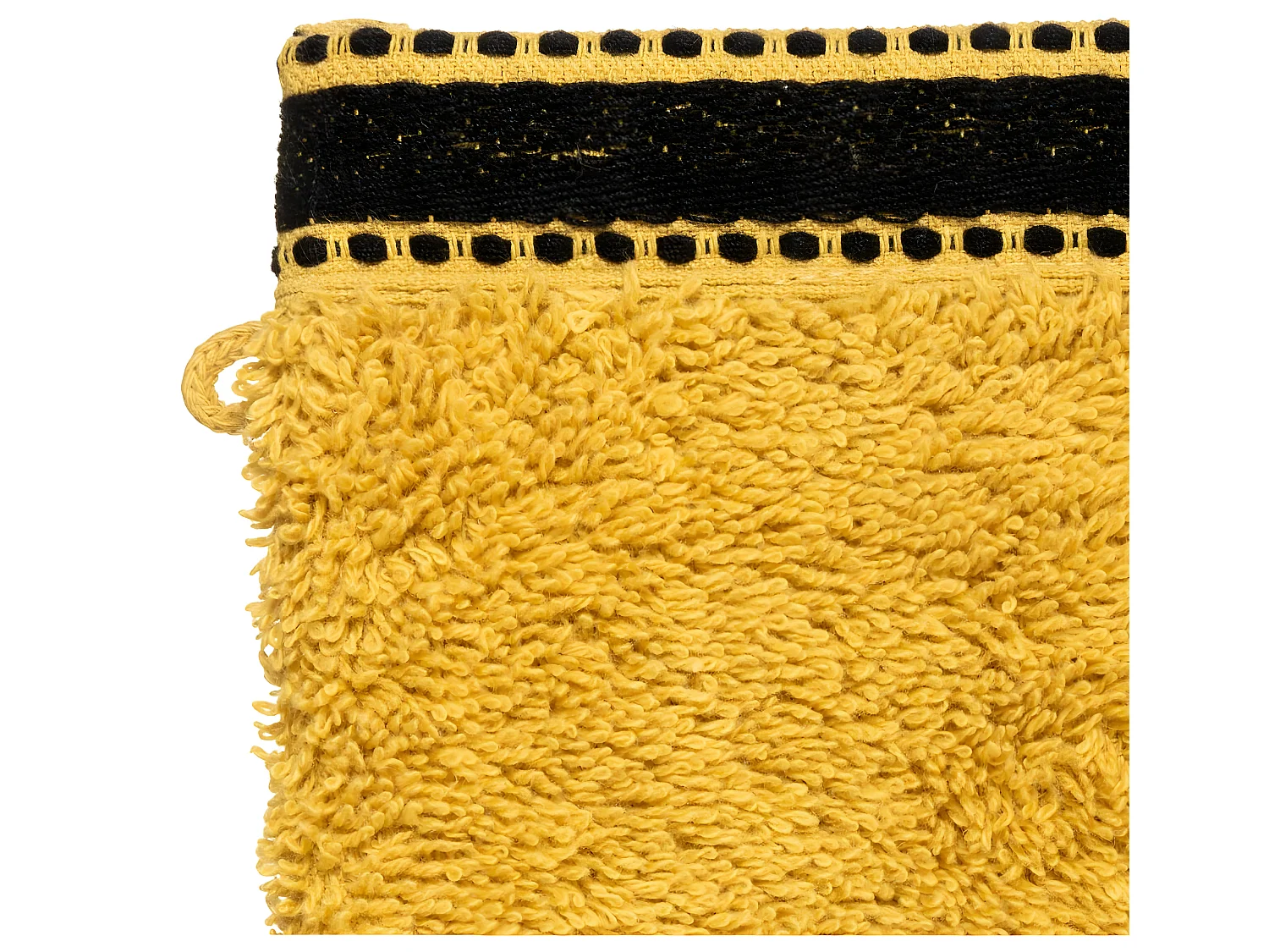 Lot de 2 Gants de toilette en Coton Jaune Ocre tissu éponge 15 x 21 cm