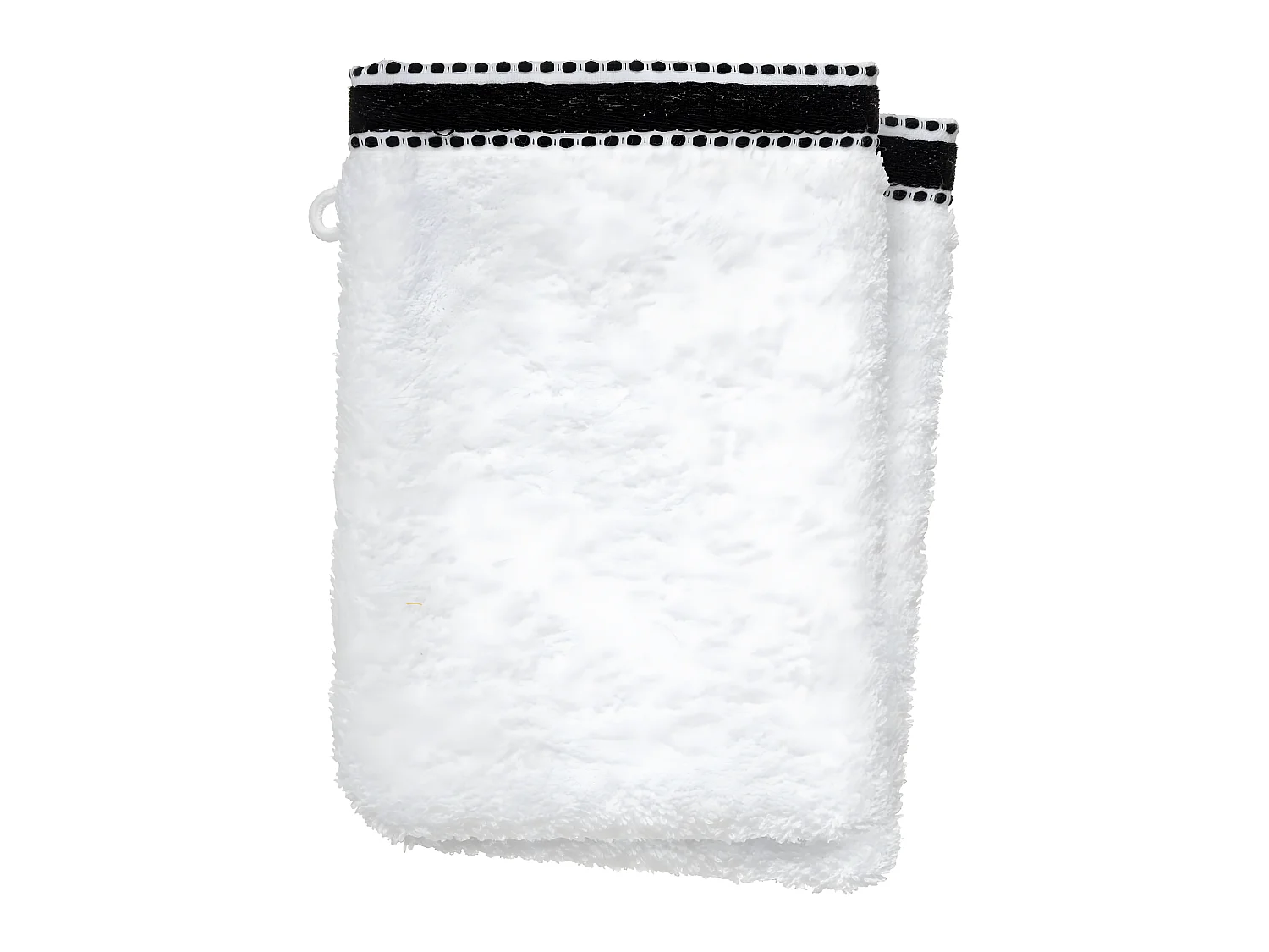 Lot de 2 Gants de toilette en Coton Blanc tissu éponge 15 x 21 cm
