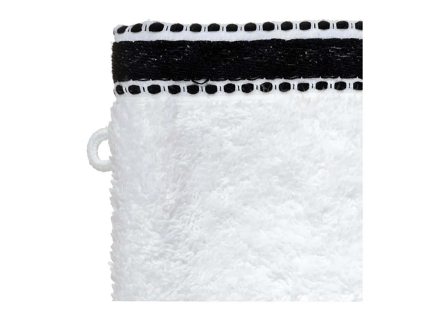 Lot de 2 Gants de toilette en Coton Blanc tissu éponge 15 x 21 cm