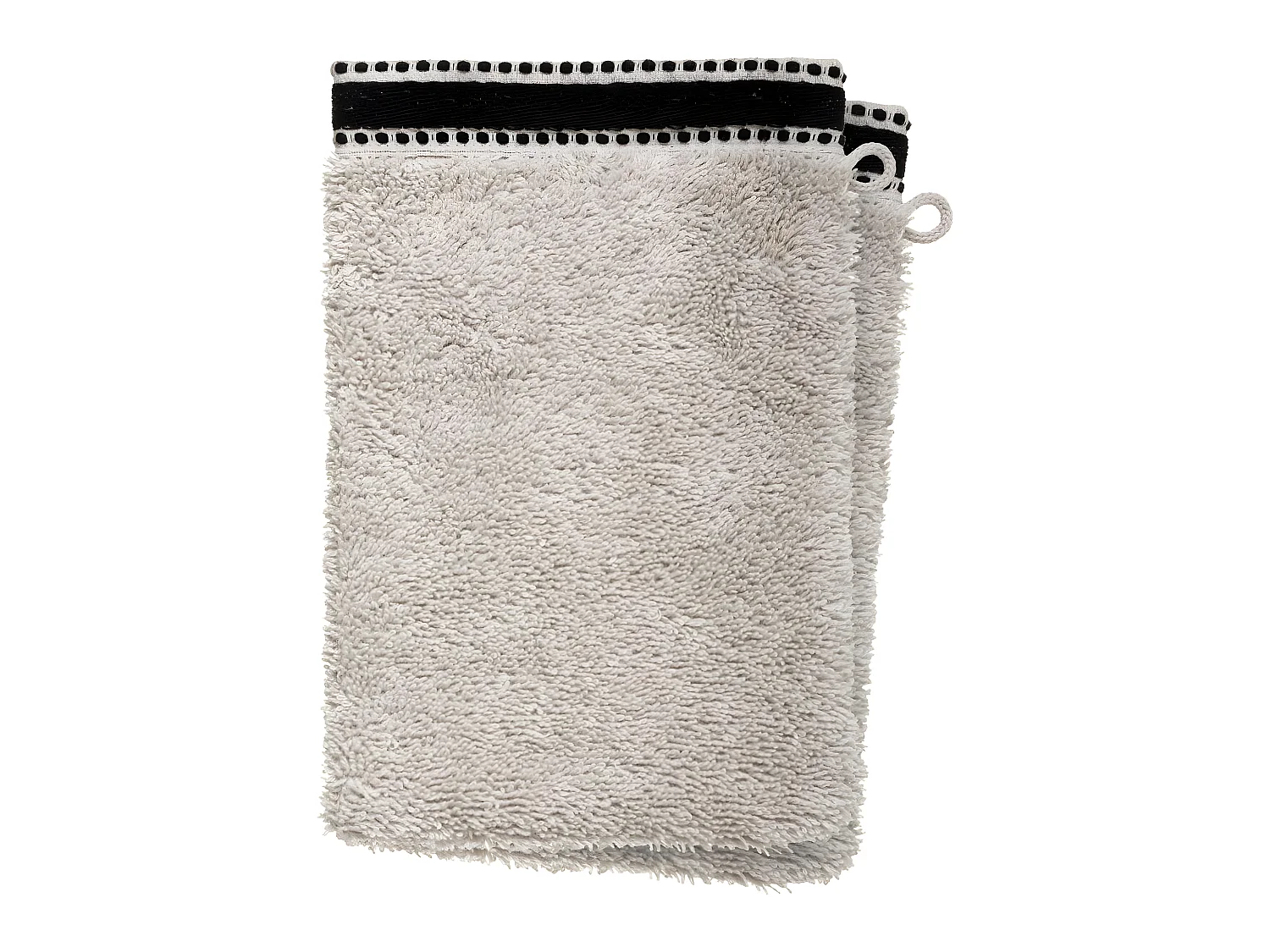 Lot de 2 Gants de toilette en Coton Beige Lin tissu éponge 15 x 21 cm