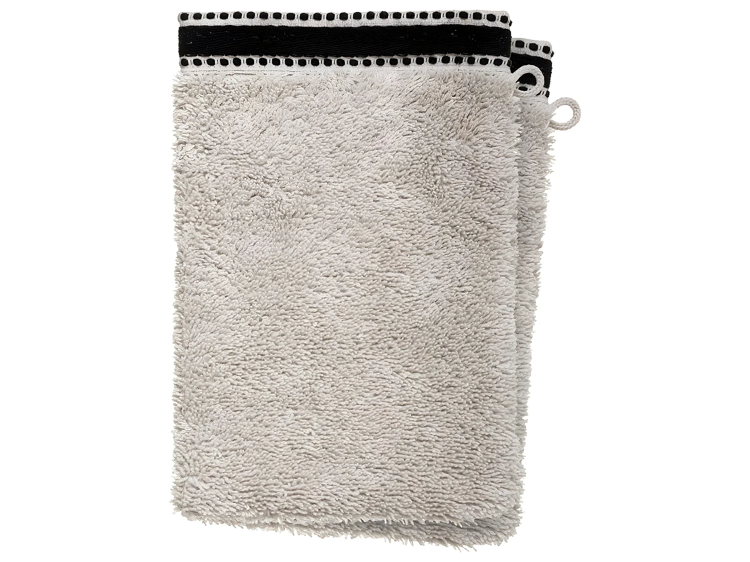 Lot de 2 Gants de toilette en Coton Beige Lin tissu éponge 15 x 21 cm