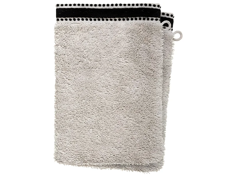 Lot de 2 Gants de toilette en Coton Beige Lin tissu éponge 15 x 21 cm