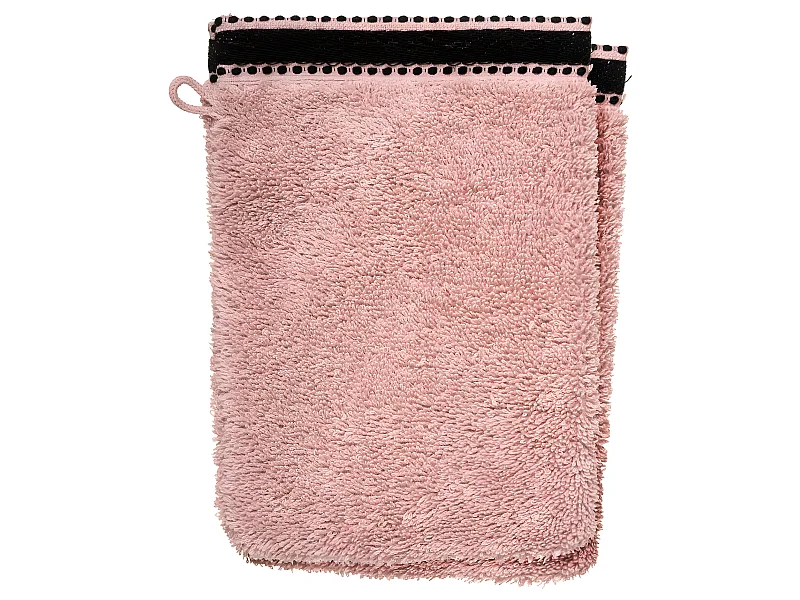 Lot de 2 Gants de toilette en Coton Rose tissu éponge 15 x 21 cm