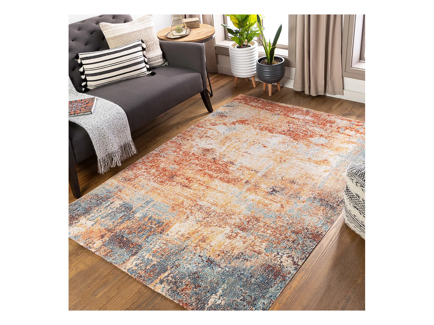 Tappeto Esterno/Interno - Rosso/Blu - 200x275cm - SAMIRA