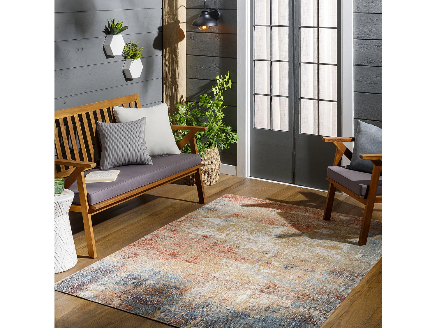 Buitenkleed - Balkon, Terras, Keuken Tapijt - Rood/Blauw - 160x213cm - SAMIRA