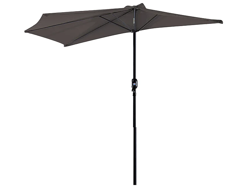 Sombrilla de jardín gris 269x138x236 cm Outsunny