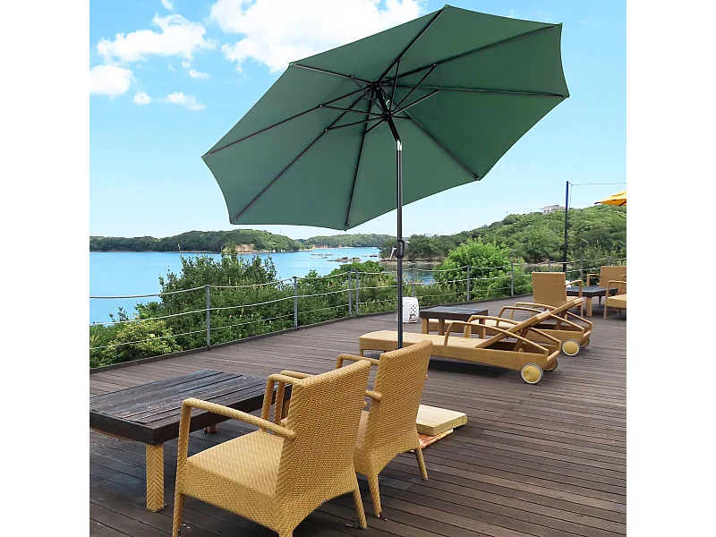 Sombrilla de jardín verde 295x295x250 cm Outsunny