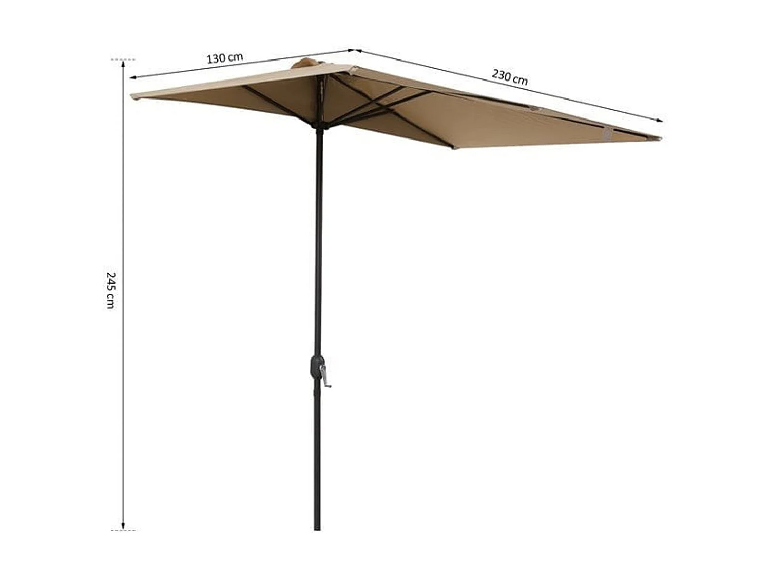 Sombrilla de jardín beige 230x130x245 cm Outsunny