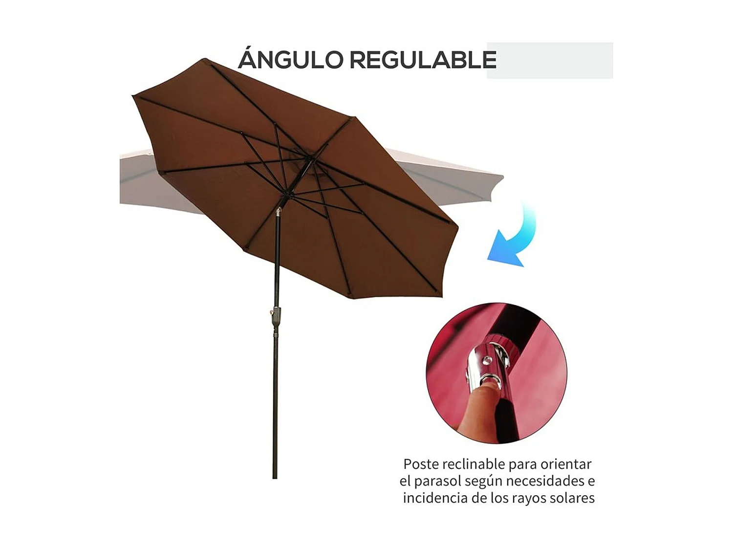 Sombrilla de jardín café 295x295x250 cm Outsunny