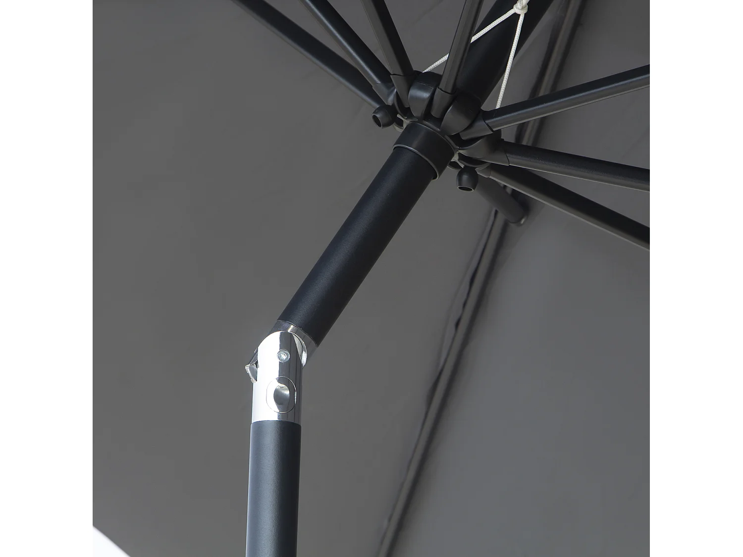Sombrilla de jardín gris oscuro 295x295x250 cm Outsunny